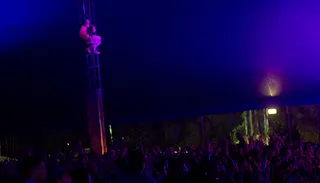 The crowd at the Supertop during Bloc Party's set on day two of 'Splendour in the Grass 2012' at Belongil Fields, Byrong Bay - 28 July, 2012.