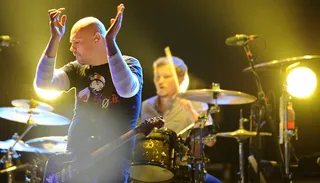 The Smashing Pumpkins performing live onstage at 'Splendour in the Grass' at Belongil Fields, Byron Bay - 29 July 2012.