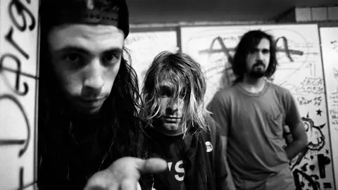 Nirvana Nevermind album 90s grunge in bathroom