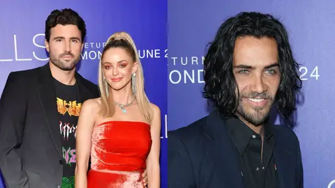 the hills brody justin bobby kaitlynn love triangle posing on red carpet for mtv the hills new beginnings