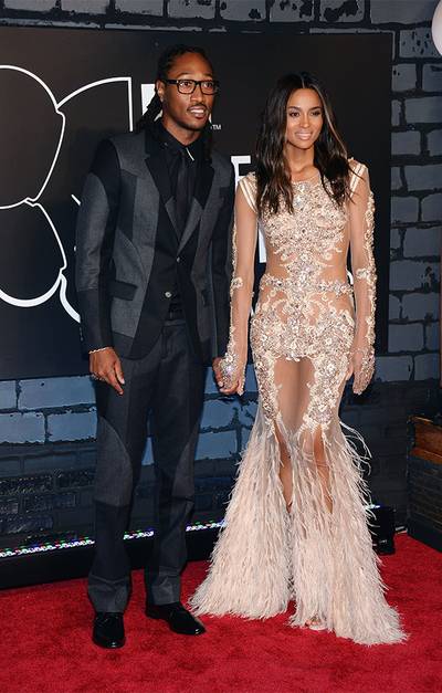 Future and Ciara held hands on the 2013 VMAs red carpet at the Barclays Center in Brooklyn, NY.