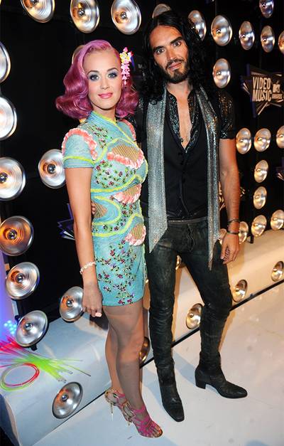 Katy Perry and Russell Brand at the 2011 VMAs.