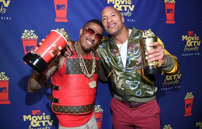 Movie & TV Awards 2019 | Behind The Scenes | The Rock and Nick Cannon | 940x600