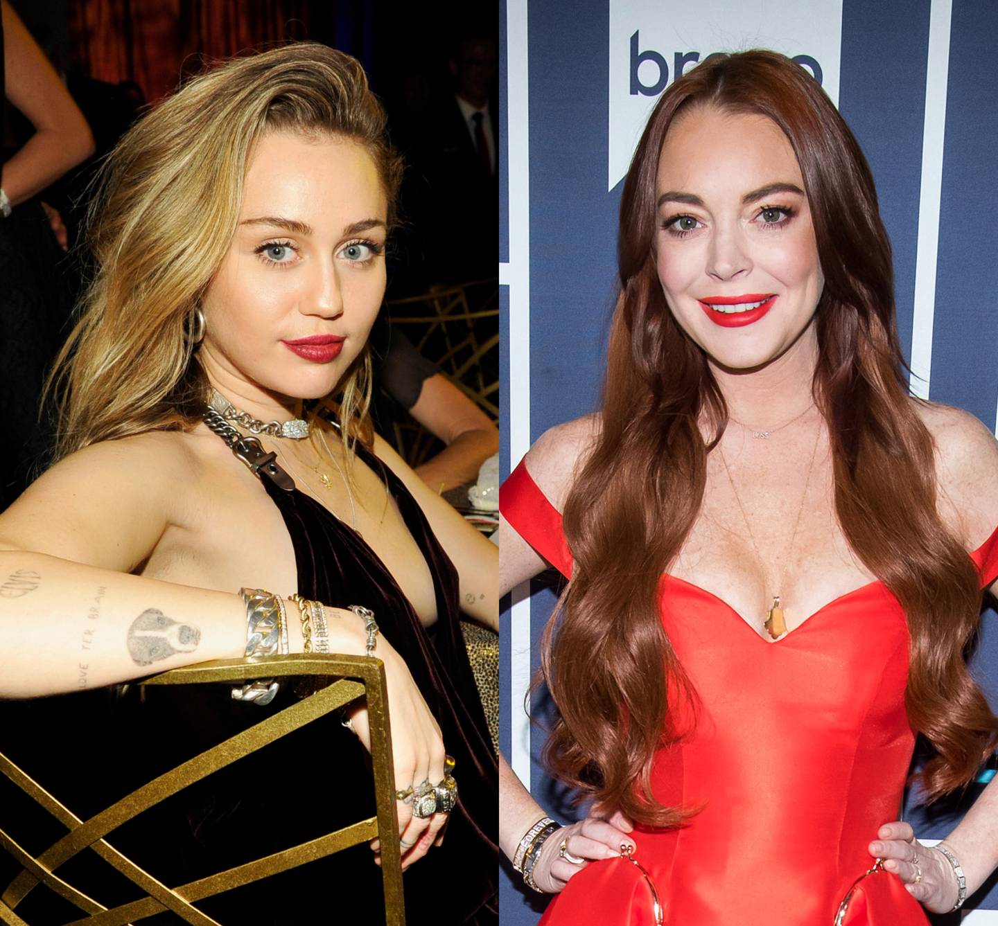 Miley Cyrus Supports Lindsay Lohan With A Brief But Bold Cover Of Rumors News Mtv 8272