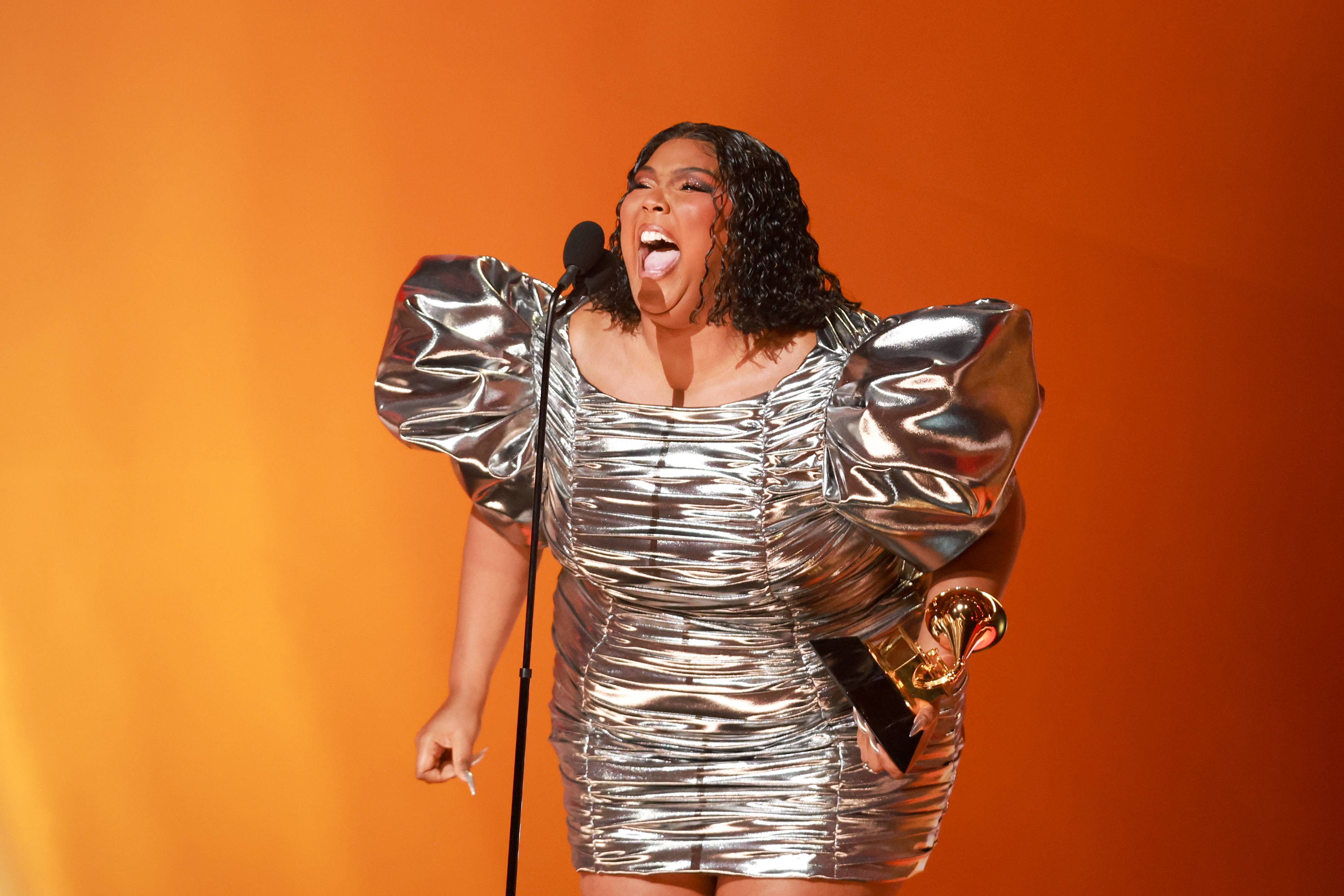 Lizzo at the 65th Annual GRAMMY Awards held at Crypto.com Arena on February 5, 2023 in Los Angeles, California