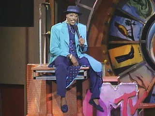 From 1988 to 1991, comedian Arsenio Hall dominated the VMA stage with his non-stop jokes and endless rainbow of colorful suits. (MTV)
