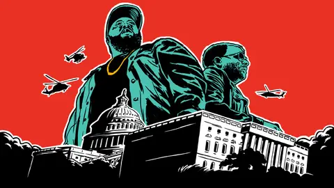 A illustration of rappers Killer Mike and El-P, who go by the name Run the Jewels