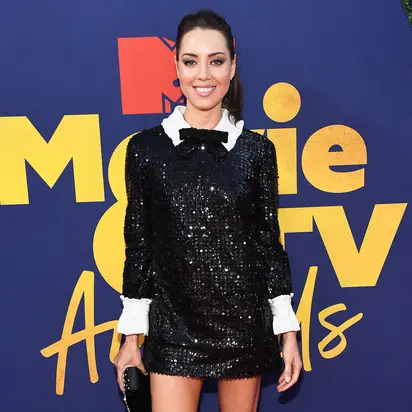 Aubrey Plaza Wore a Plunging Dress on the Red Carpet