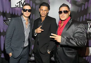 Fresh to death and straight from the East Coast, 'Jersey Shore' hotties Vinny, Pauly D and Ronnie clean up nicely at the 2011 show.