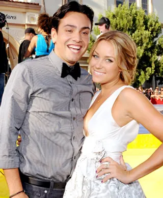 What's so funny Frankie? 'The Hills' stars, Frankie Delgado and Lauren Conrad, share a laugh on the red carpet at the 2008 MTV Video Music Awards.