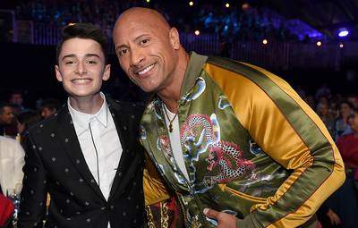 Movie & TV Awards 2019 | Behind The Scenes | The Rock and Noah Schnapp | 940x600