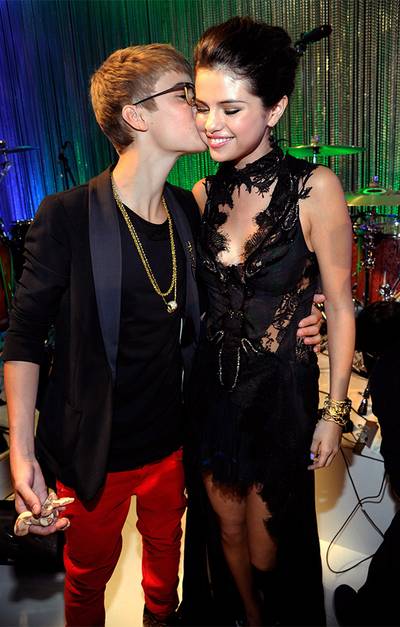 Justin Bieber and Selena Gomez at the 2011 VMAs.