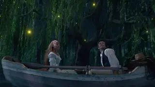 Halle Bailey plays Ariel in Little Mermaid on a boat.