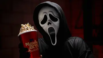 Ghostface accepts the Golden Popcorn for Best Show at the MTV Movie & TV Awards 2023.