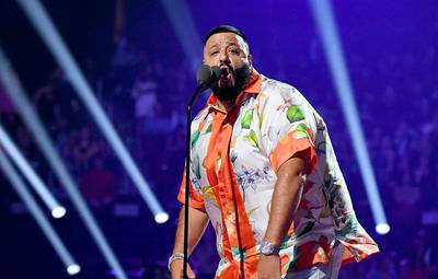 DJ Khaled brings lots of energy to the 2019 VMAs stage.