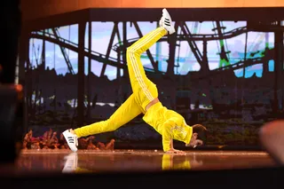 Alyson Stoner works it during her dance routine with Video Vanguard Award-winner Missy Elliott.