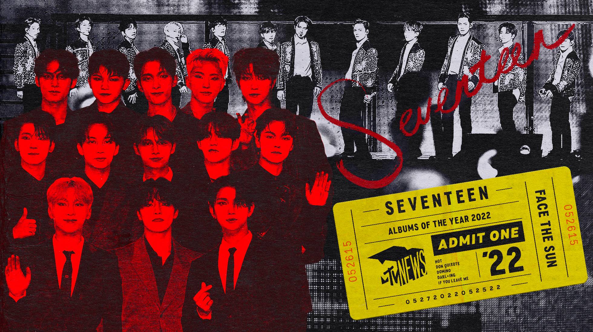 A stylized treatment of the group Seventeen