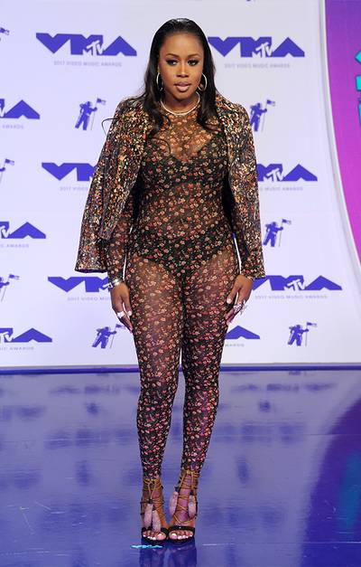 An upgrade from your typical floral dress, Remy Ma’s sheer floral jumpsuit at the 2017 VMAs was the perfect mix of girly and sexy.