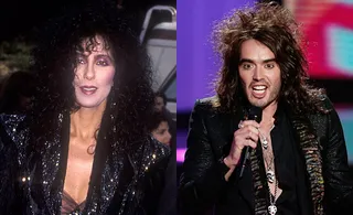 Cher's unmistakable style is still inspiring the looks of women <i>and</i> men years after her 1987 VMA appearance. VMA host Russell Brand pulls off big hair and tight leather in 2008.