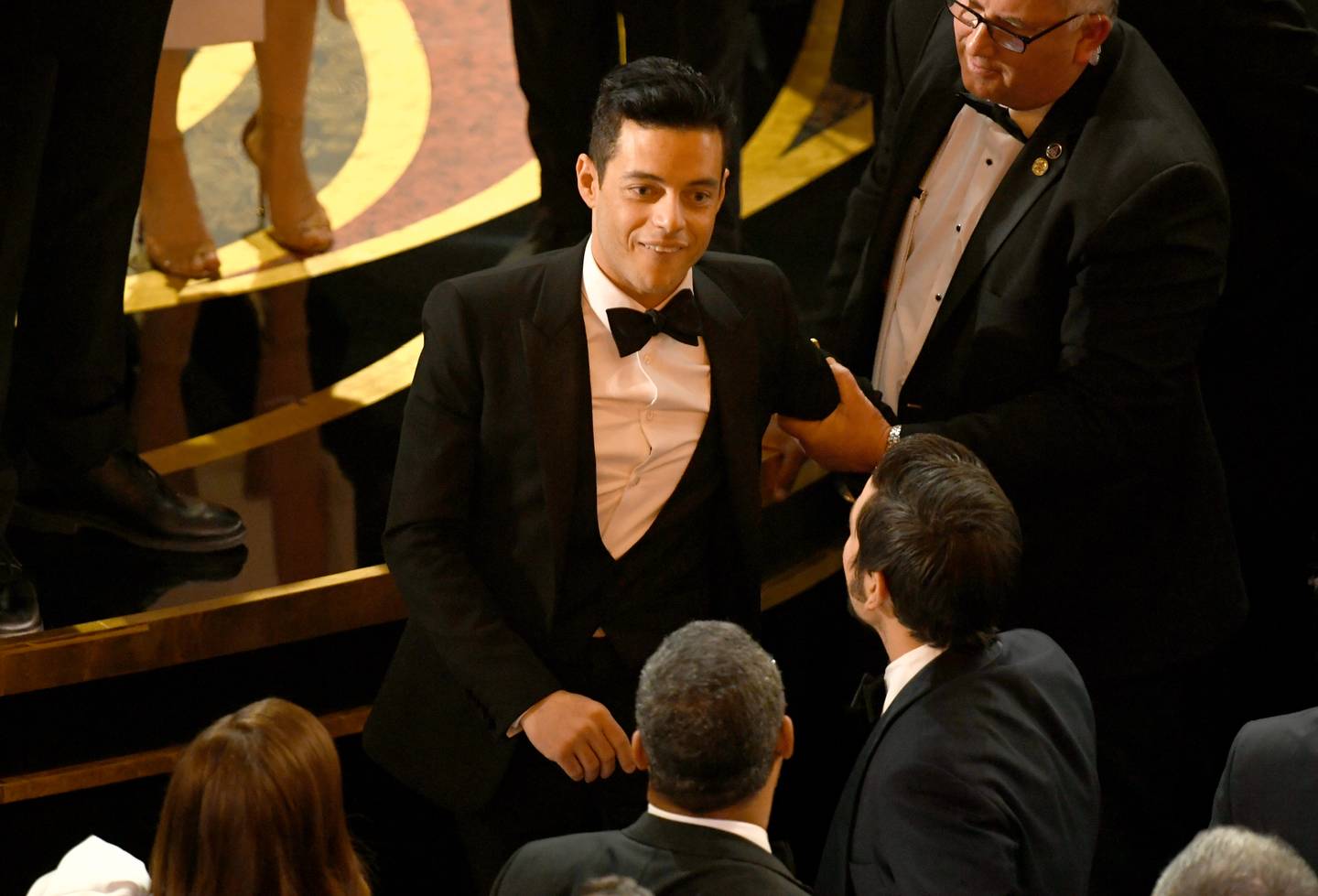 Rami Malek Is OK After He Fell Offstage At The Oscars News MTV