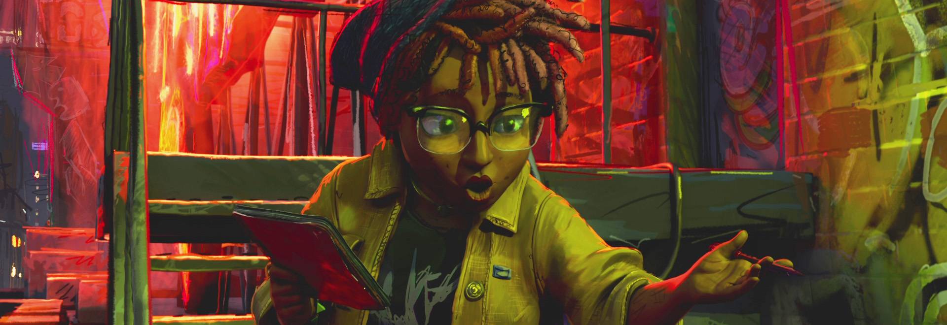 April O'Neil in Teenage Mutant Ninja Turtles: Mutant Mayhem. April is voiced by Ayo Edebiri. 