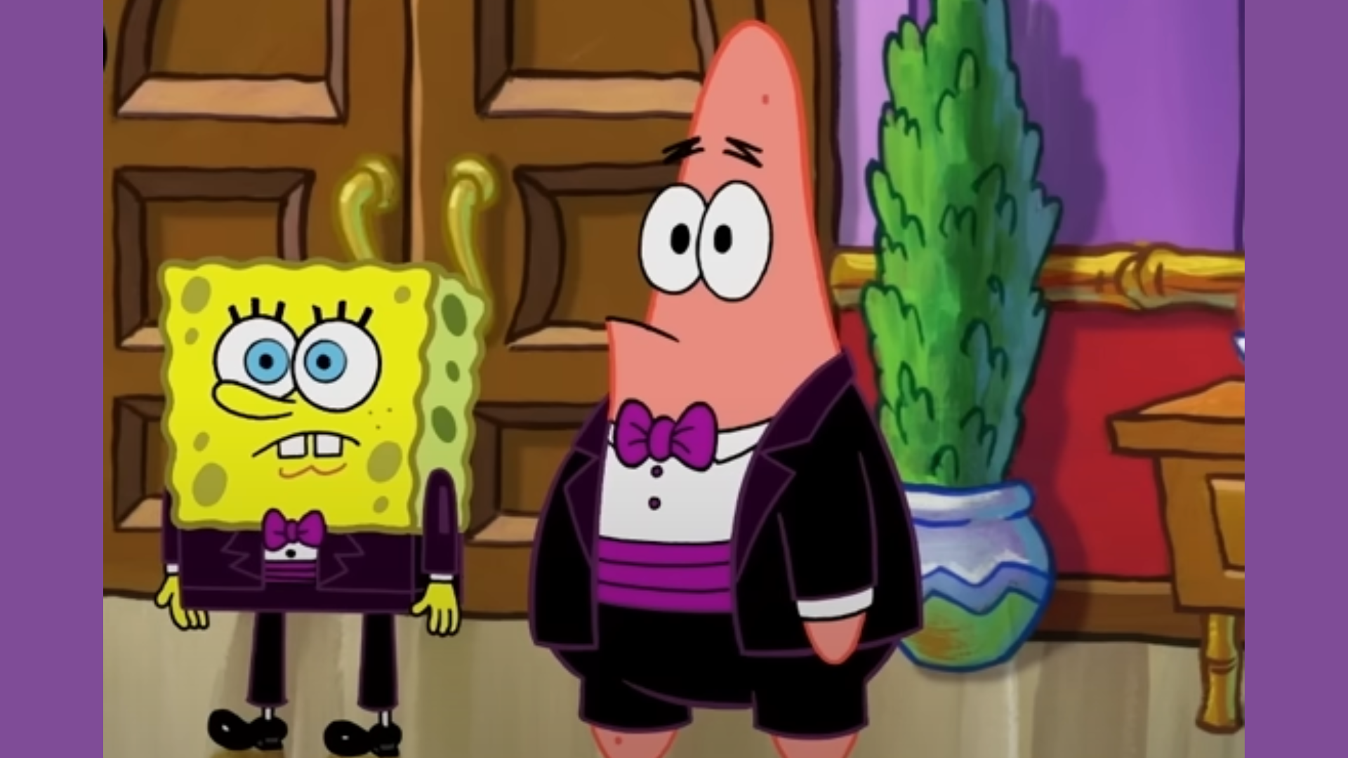 Patrick Star and SpongeBob SquarePants prepare to host the Kids' Choice Awards 2024. 