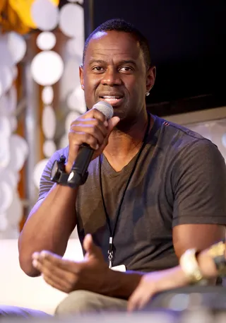 Brian McKnight at the Centric Pavilion - R&amp;B crooner Brian McKnight talked to fans and signed autographs in the Centric Pavilion at Fan Fest.(Photo: Mike Windle/Getty Images for BET)