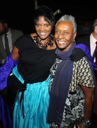 Legends - Veteran actress Anna Maria Horsford (l) and fashion icon Bethann Hardison pose for pics at the "Essence and BET Honor Tracee Ellis Ross" party at Shun Lee New York City. (Photo: Brad Barket/PictureGroup)