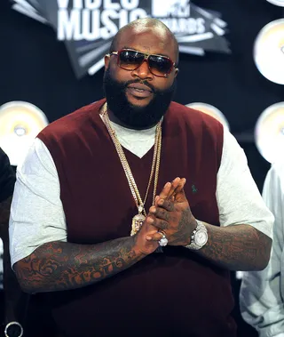 Rick Ross on beef with rapper Kreayshawn:\r&nbsp; - "I can't wait to slap the s**t out of whoever carries her bags. And I hope it's her n***a. Dirty b***h. You better know the fuck you talking about. I'll pay 50K to mess up your whole week."&nbsp; \r\r(Photo: WCEPIX/EP/PictureGroup)