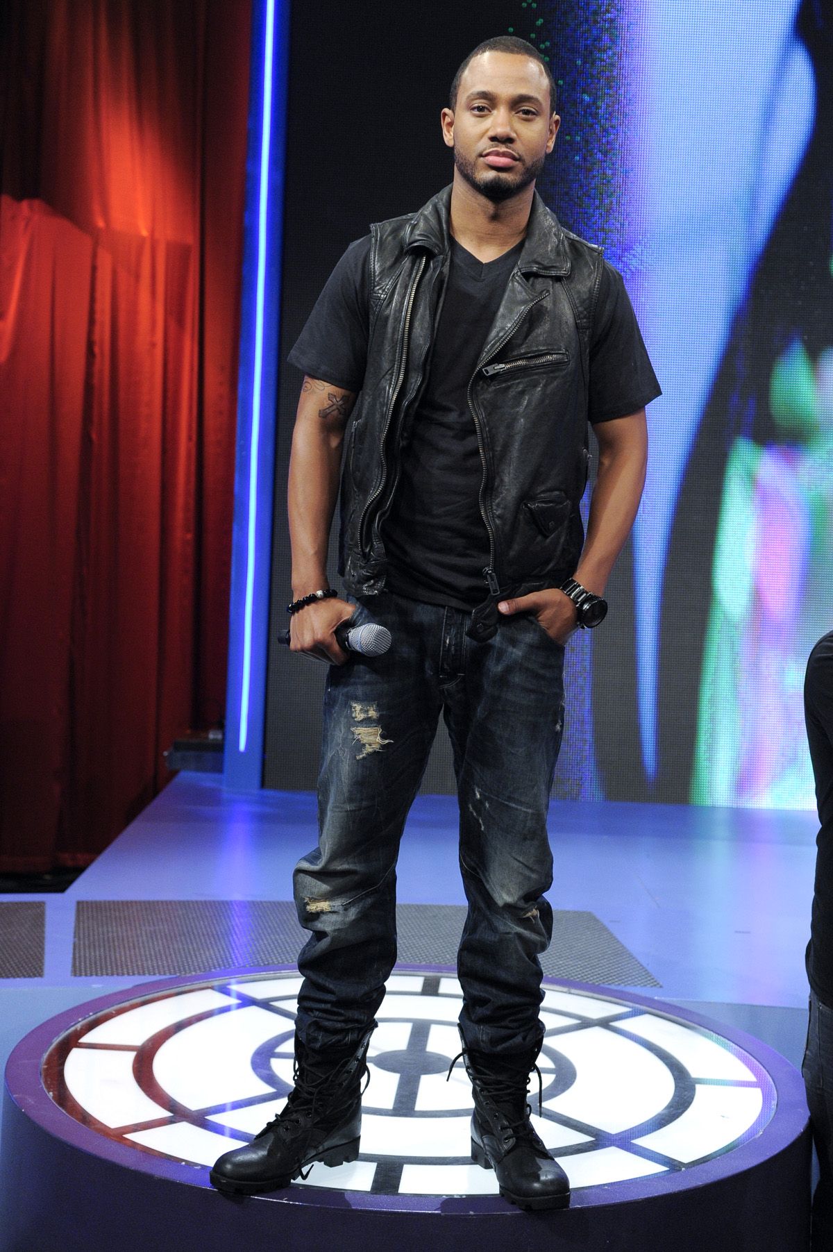 Terrence J - Rockin' the "motorcycle look." It's going to be really hot on 106 &amp; Park this fall! (Photo: John Ricard / BET)