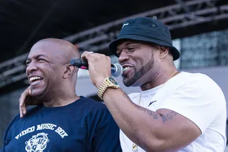 Ralph McDaniels and Torae - Torae supplied the crowd with a slew of bars as Uncle Ralph McDaniels looks on.(Photo: Devon Warren Foto)