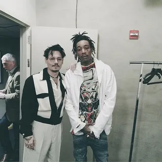 Wiz Khalifa @mistercap - &quot;Met Johnny Depp yesterday. It wuz awesome&quot;Even music stars like Wiz get a little starstruck when they meet iconic Hollywood actors such as Johnny Depp.(Photo: Wiz Khalifa via Instagram)