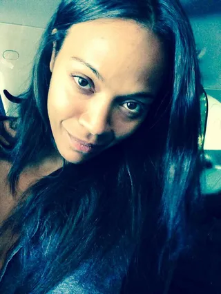 Zoe Saldana @zoesaldana - Zoe Saldana captivates us with a simple look. The Guardians of the Galaxy star doesn't need any movie magic makeup here.(Photo: Zoe Saldana via Twitter)