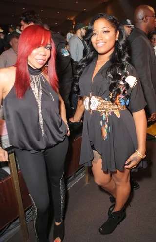 Hip Hop Royalty - Two of hip hop's first ladies show how rap royalty does it at an after-party for the '09 BET Hip Hop Awards. (Photo: Adrian Sidney/Picture Group)