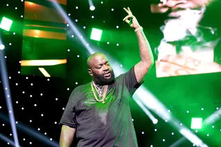 The Boss - Rick Ross showed the crowd who is bawse on stage at The Staples Center.(Photo: Earl Gibson/BET/Getty Images for BET)