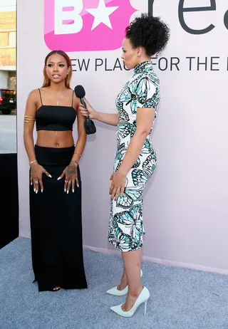 Hostess With the Mostess - BET Awards ‘14 red carpet live-stream host&nbsp;Karrueche Tran&nbsp;looks ab-solutely fabulous in her custom Seth Chernoff ensemble.&nbsp;(Photo: Mark Davis/BET/Getty Images for BET)