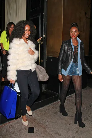 Girls' Night Out - Birthday girl Kelly Rowland and Tika Sumpter are spotted leaving BESO steakhouse in Hollywood where they dined earlier in the evening. Sumpter is set to co-star with Whitney Houston in the movie Sparkle. (Photo: Greg Tidwell/ PacificCoastNews.com)