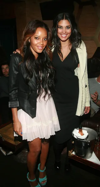 This Is "It" - Fashion designers Angela Simmons and Rachel Roy say cheese for the cameras at Rachel Roy's runway after-party with a special performance by Theophilus London at Darby Downstairs in New York City.&nbsp; (Photo: D. Salters/WENN.com)