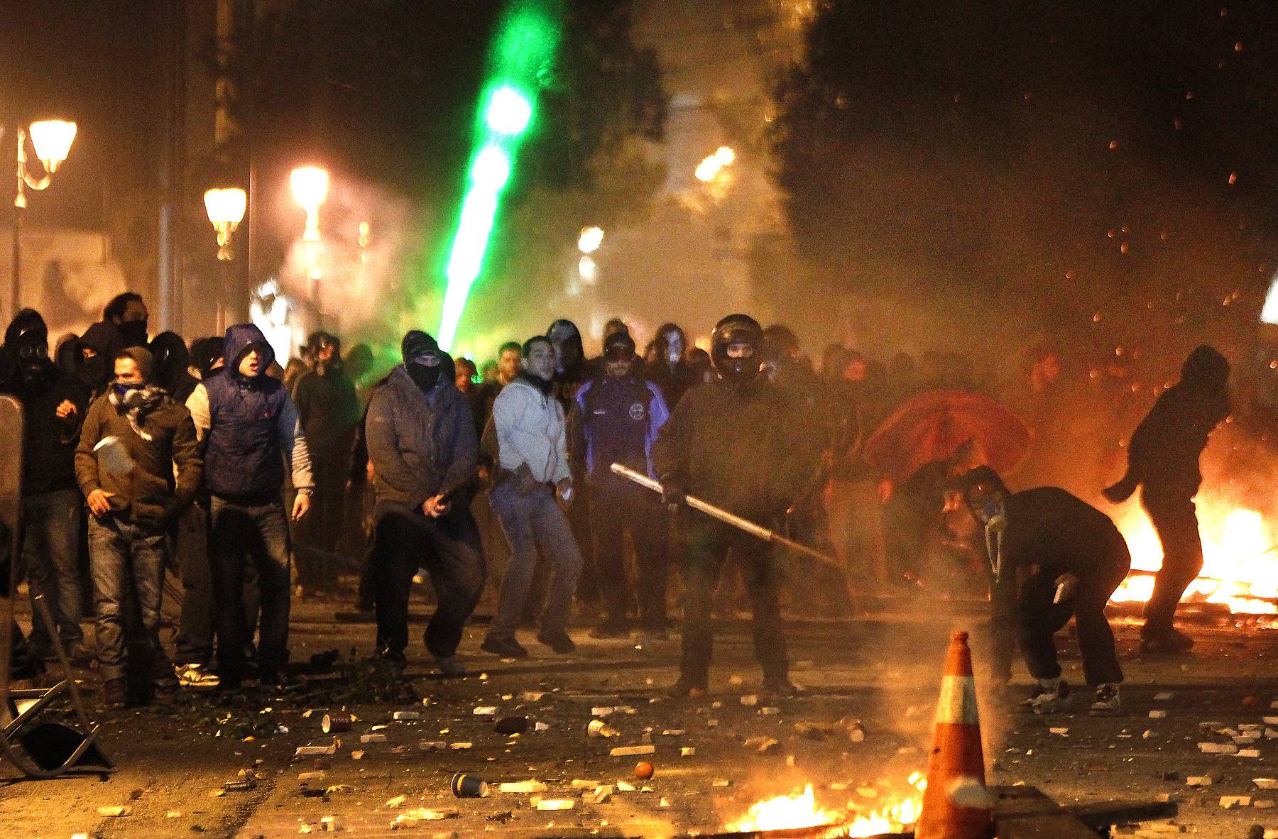 Riots Rage in Greece - Tens of thousands of protesters took to the streets of Greece Monday, expressing anger over recently adopted austerity measures. The demonstrations left 106 police officers and dozens of civilians injured.&nbsp;&nbsp; (Photo: REUTERS/Yannis Behrakis)