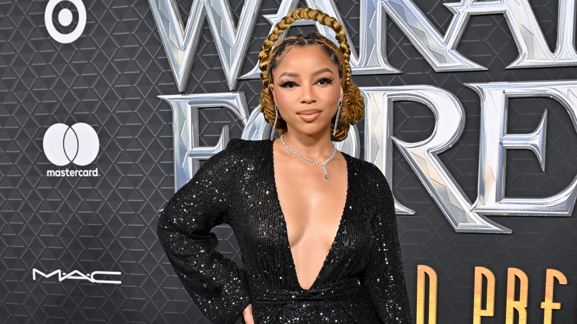 Chloe Bailey attends Marvel Studios' "Black Panther 2: Wakanda Forever" Premiere at Dolby Theatre on October 26, 2022 in Hollywood, California. 