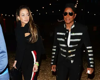 Jermaine Jackson and girlfriend Mayday Velazquez - Jermaine Jackson takes his 19 year old girlfriend Mayday Velazquez to the Jacksons gigs in London. (Photo: Palace Lee, PacificCoastNews)