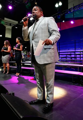 Bishop Walker - Famed Bishop Hezekiah Walker blessed the crowd with some words during the Gospel Choir Showcase during the 2014 BET Experience.(Photo: Joe Scarnici/BET/Getty Images for BET)