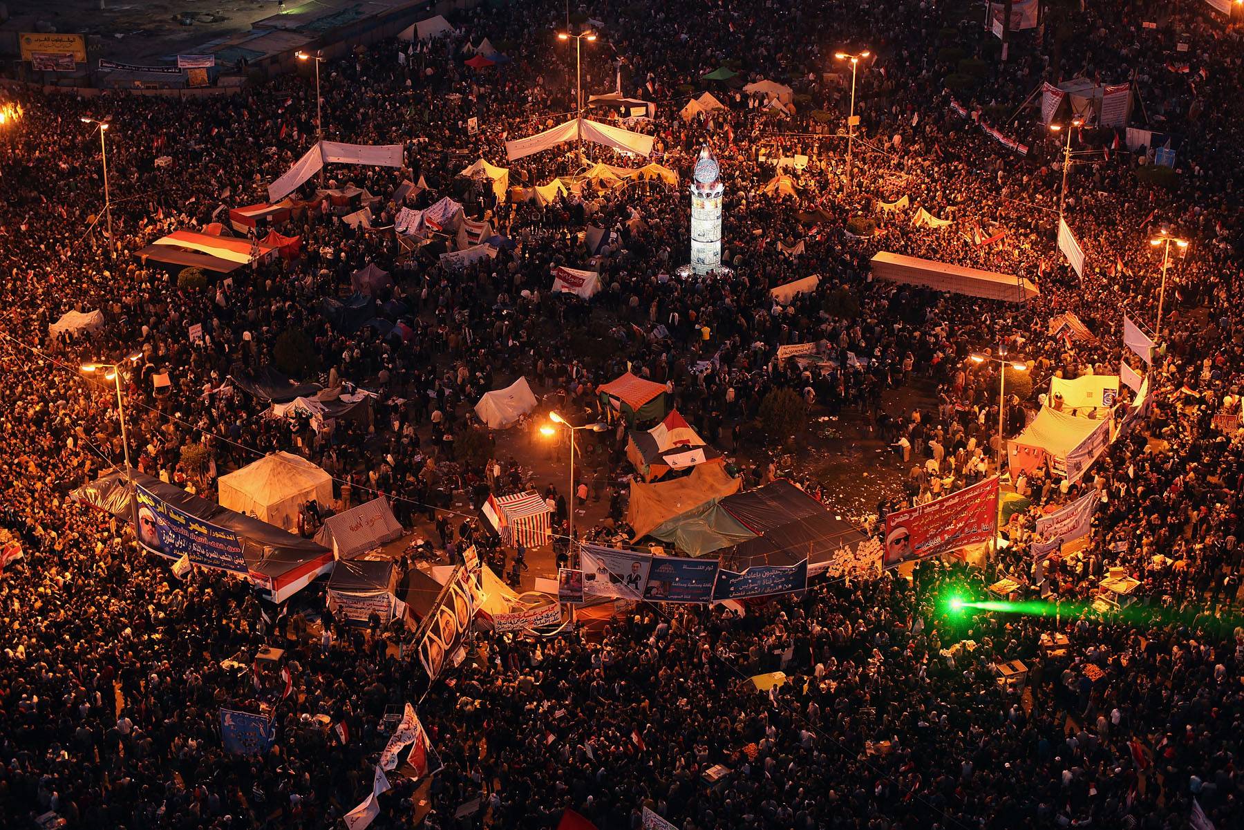 Egypt Marks One-Year Anniversary of Uprising - Thousands of Egyptians&nbsp;gathered in Cairo’s Tahrir Square Wednesday to commemorate the one-year anniversary of the&nbsp;overthrow&nbsp;of former President&nbsp;Hosni Mubarak.(Photo: Jeff J Mitchell/Getty Images)