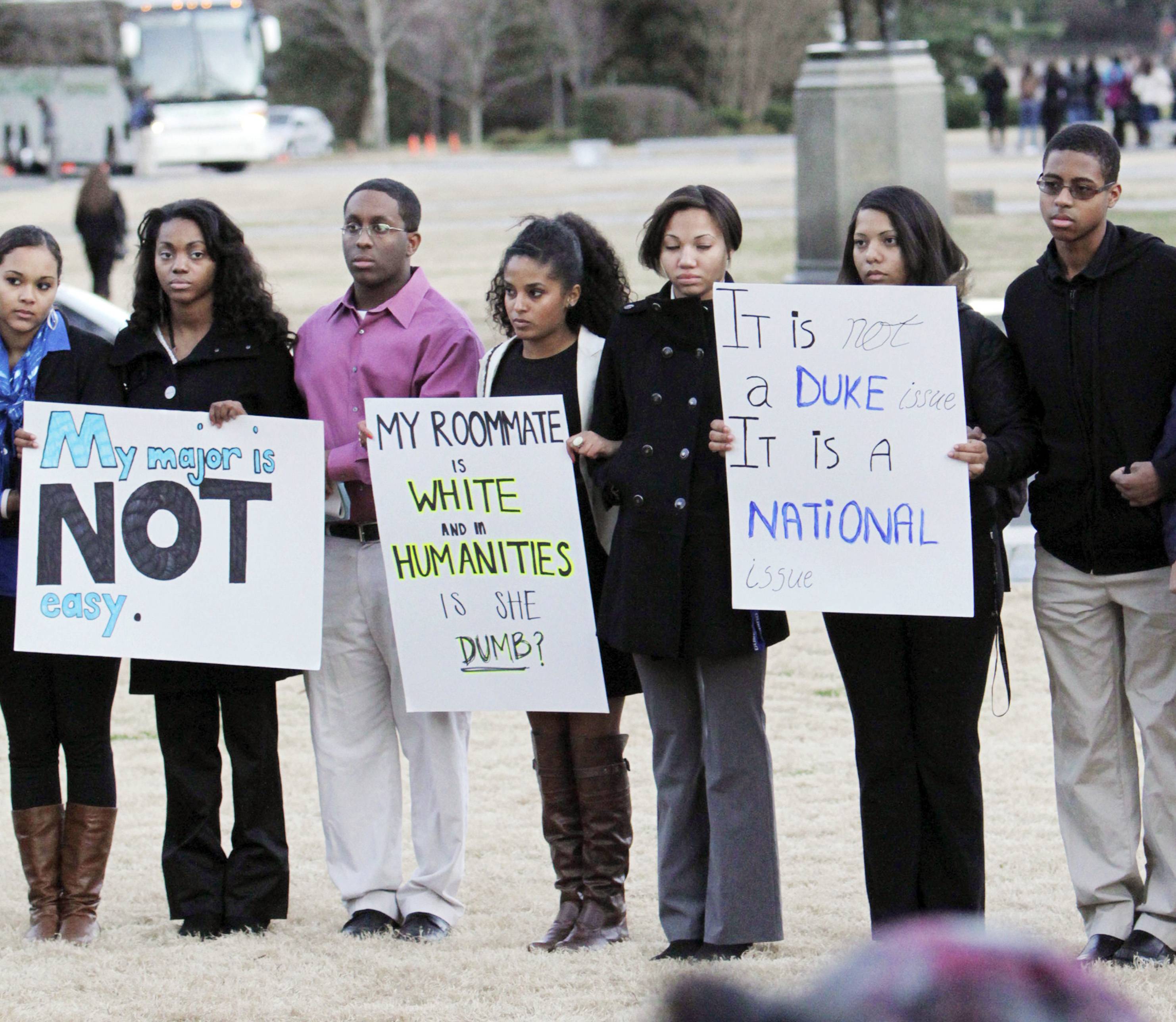 Black Students at Duke Press to Make Their Voices Heard - On Tuesday, a group of about two dozen students urged administrators to create a better climate and provide more&nbsp;financial support&nbsp;for Black students. Thus far, they have been disappointed with how top officials have reacted to their viewpoints.(Photo: AP Photo/The Herald-Sun, Christine T. Nguyen)