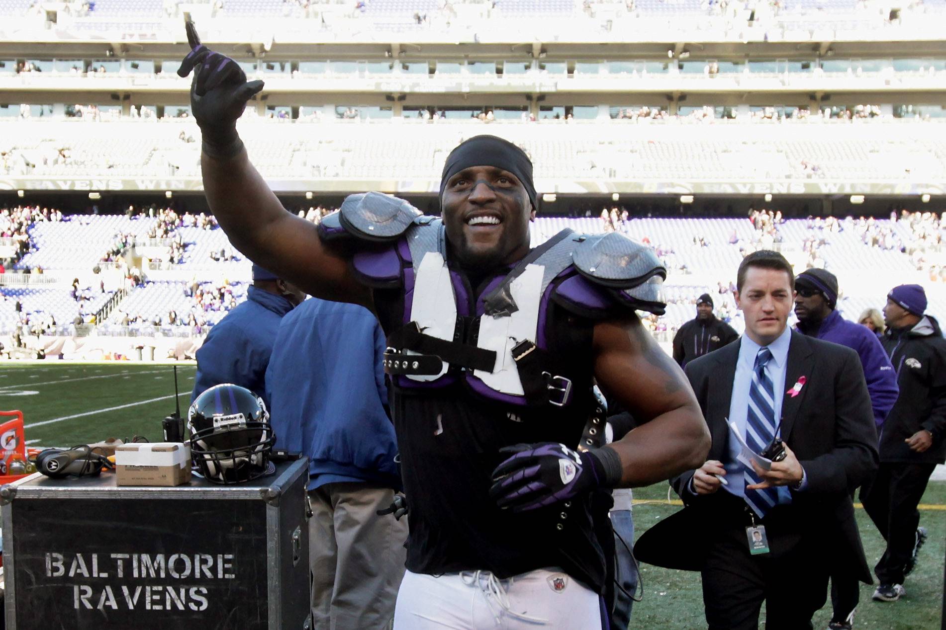 Ray Lewis - Inside/middle linebacker, Baltimore Ravens.(Photo: Rob Carr/Getty Images)