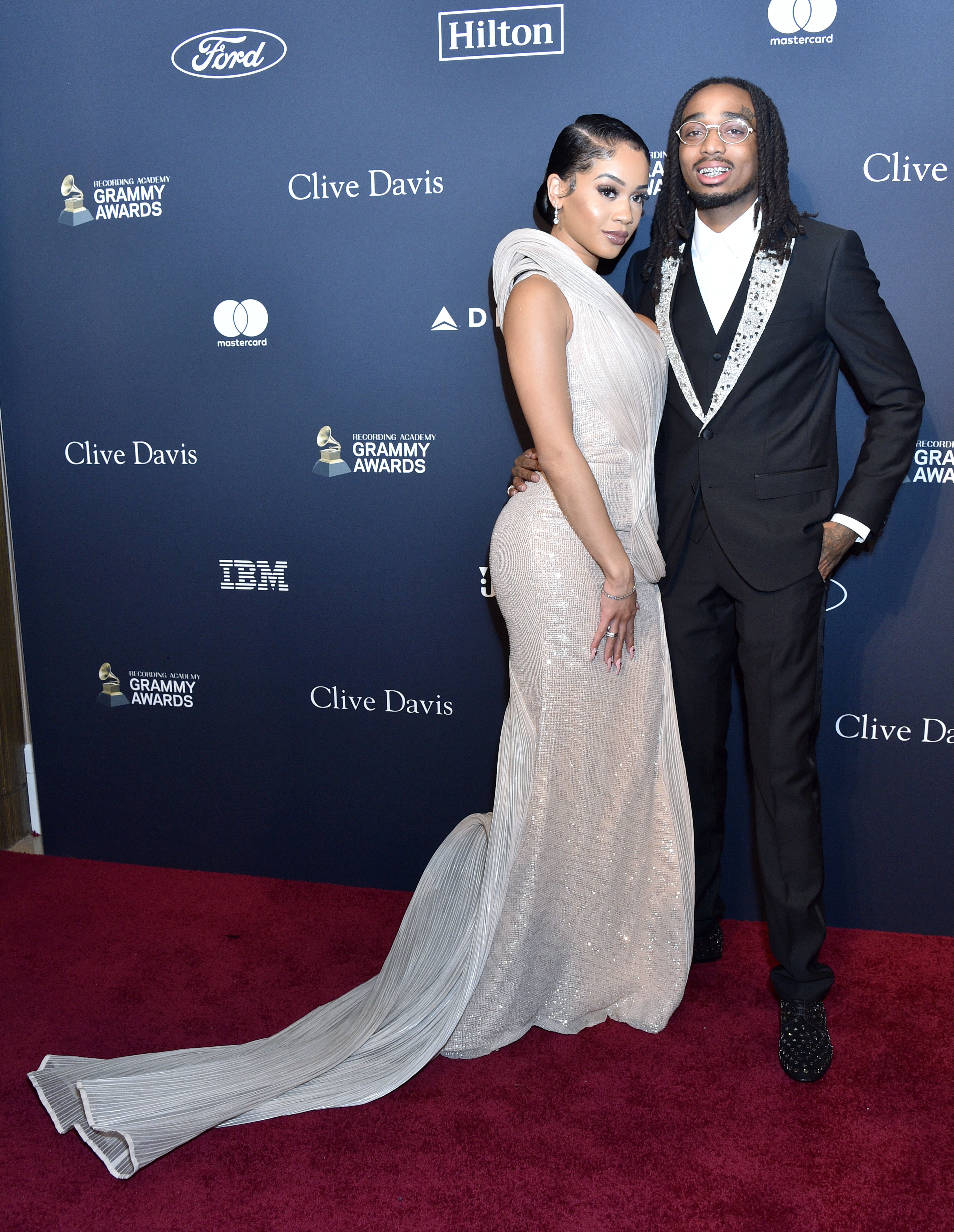 BEVERLY HILLS, CALIFORNIA - JANUARY 25: (L-R) Saweetie and Quavo attend the Pre-GRAMMY Gala and GRAMMY Salute to Industry Icons Honoring Sean "Diddy" Combs on January 25, 2020 in Beverly Hills, California. (Photo by Gregg DeGuire/Getty Images for The Recording Academy)