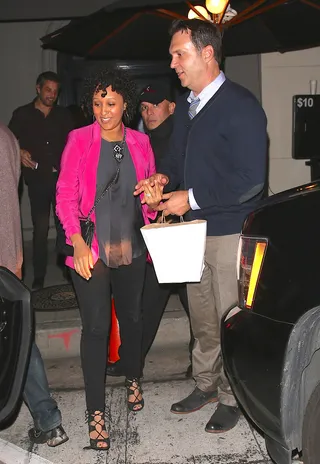 Dinner Time - The Real talk show host&nbsp;Tamera Mowry leaves Craig's restaurant with husband Adam Housley after having dinner with friends in West Hollywood.&nbsp;(Photo: Devone Byrd, PacificCoastNews)