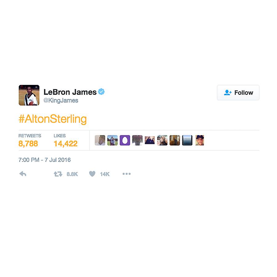#AltonSterling - Rest in peace.(Photo: Lebron James via Twitter)