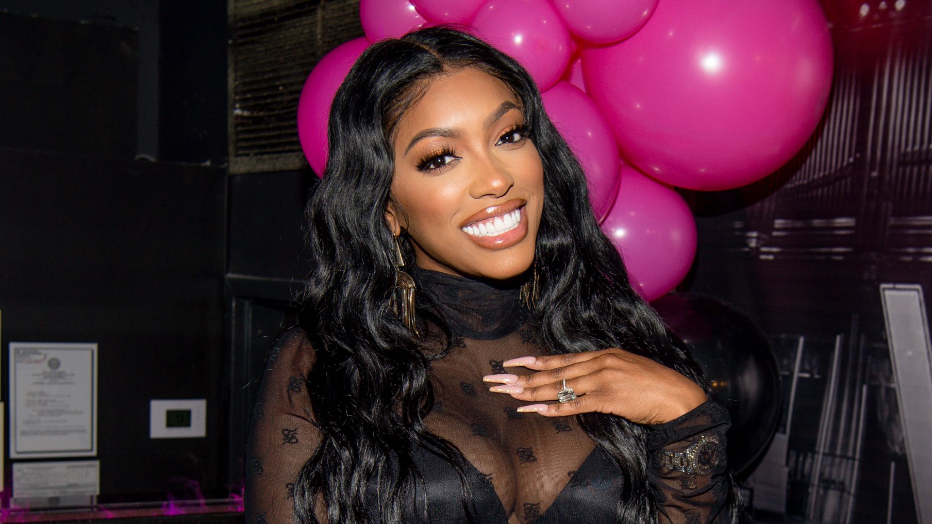 Porsha Williams attends Da Brat's new music listening party at EMBR Lounge on April 28, 2022 in Atlanta, Georgia. 