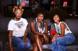 Hair Snatched - D.C. Fans look snatched with their bantu knots and curls. These girls couldn’t serve better! (Photo: Chris Kelly/BET)